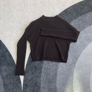 brown cropped mock neck sweater from the brand brave soul size US small